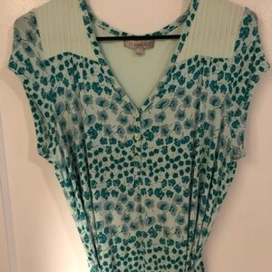 DownEast Green Floral Dress